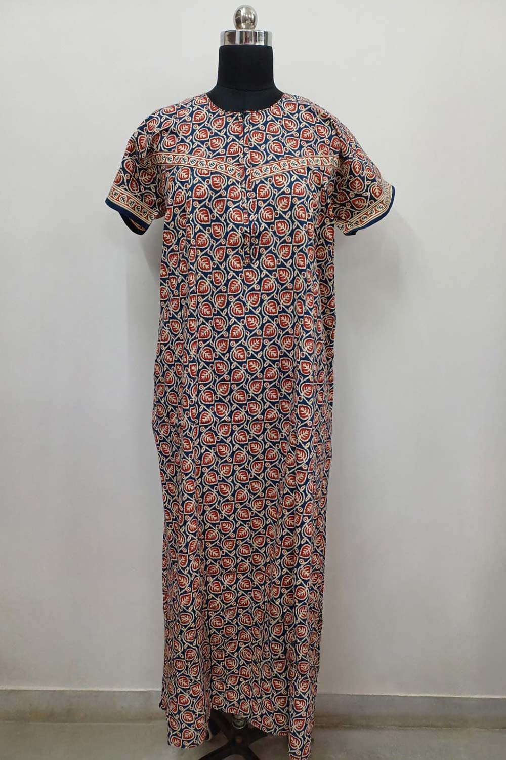 Women's Nighty Cotton Blend Full Length Printed Night Dress Comfortable Sleepwear for Women - 531A