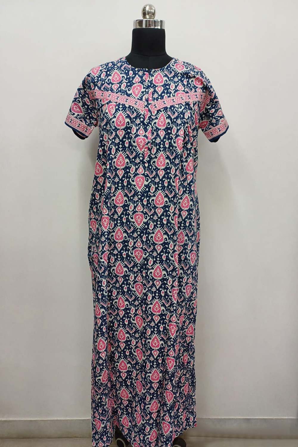 Women's Nighty Cotton Blend Full Length Printed Night Dress Comfortable Sleepwear for Women - 531C