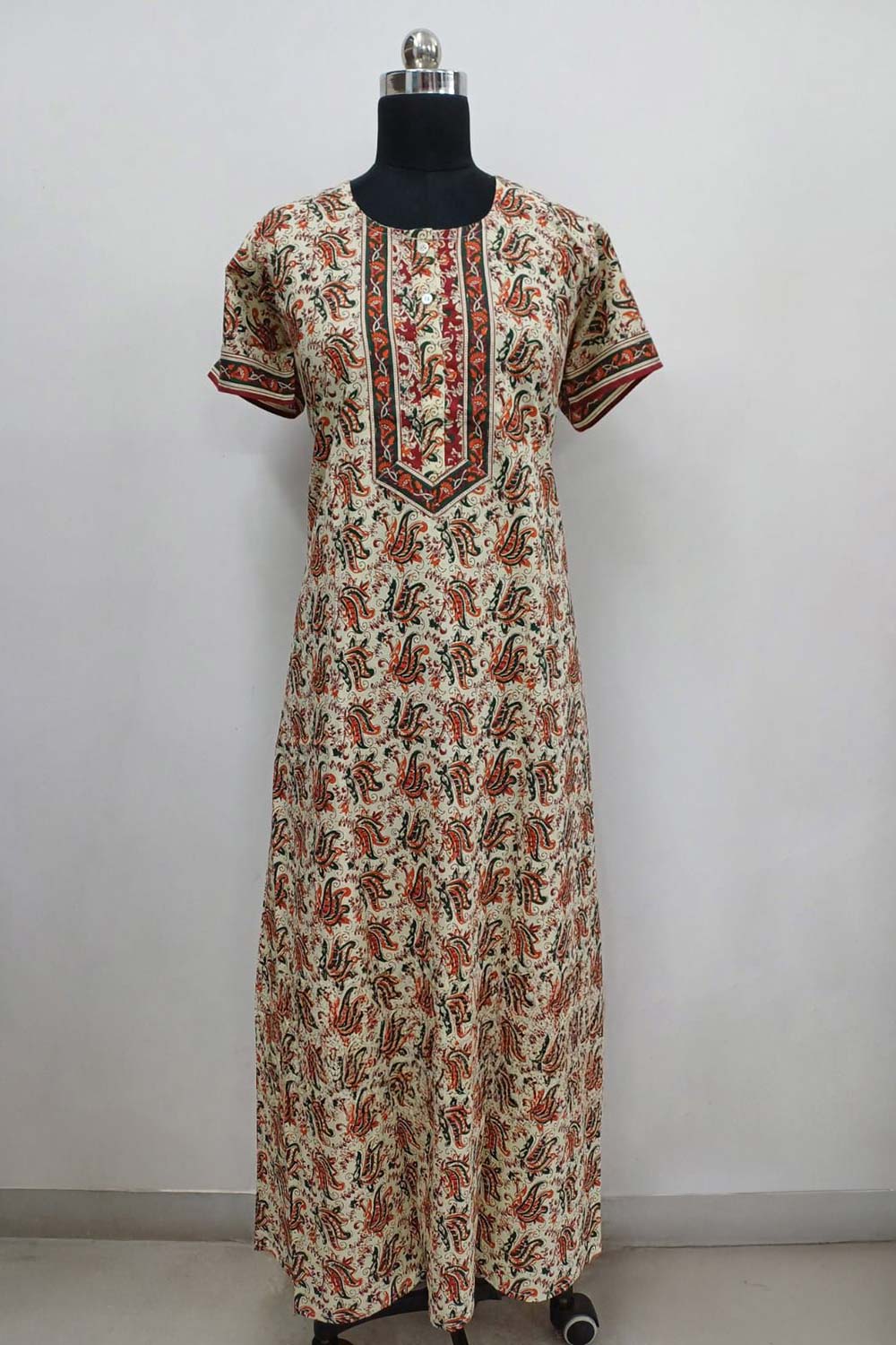 Women's Nighty Cotton Blend Full Length Printed Night Dress Comfortable Sleepwear for Women - 541D