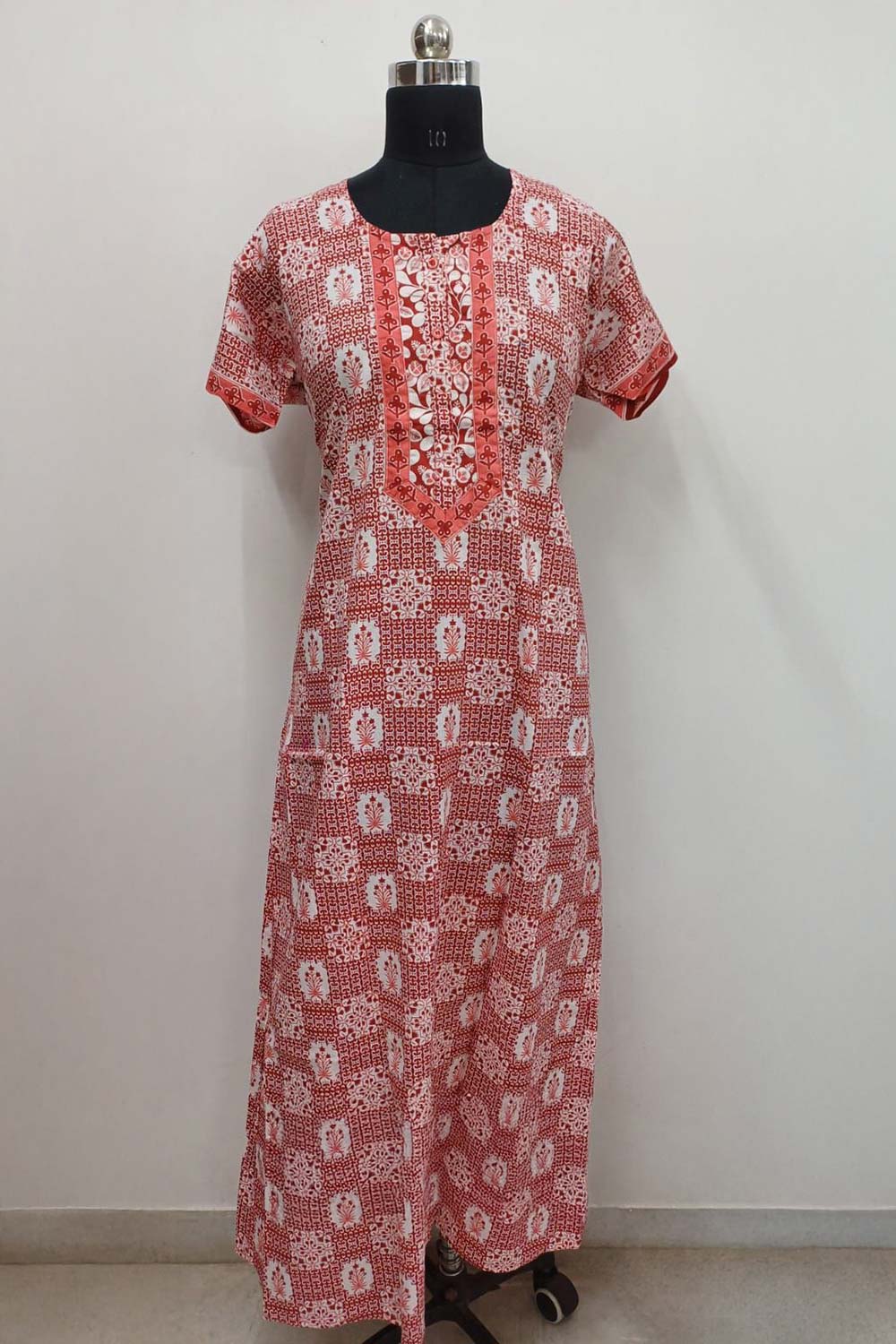 Women's Nighty Cotton Blend Full Length Printed Night Dress Comfortable Sleepwear for Women - 541A