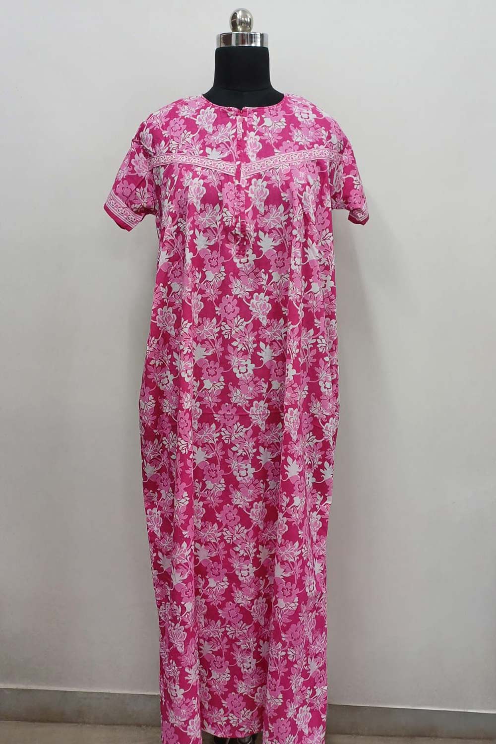 Women's Nighty Cotton Blend Full Length Printed Night Dress Comfortable Sleepwear for Women - 531D