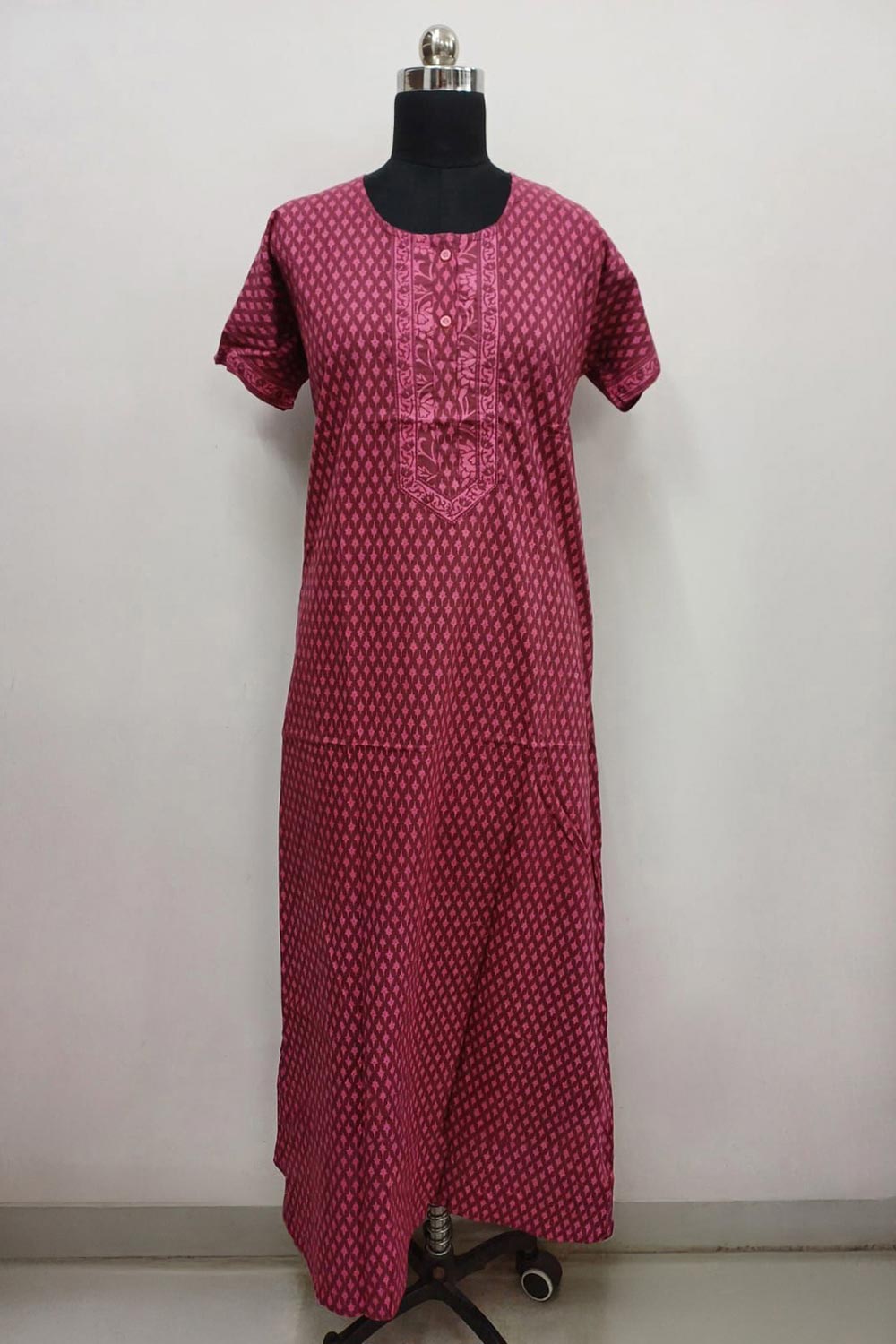Women's Nighty Cotton Blend Full Length Printed Night Dress Comfortable Sleepwear for Women - 541C