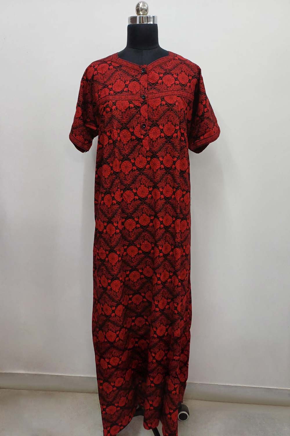 Women's Nighty Cotton Blend Full Length Printed Night Dress Comfortable Sleepwear for Women - 524B