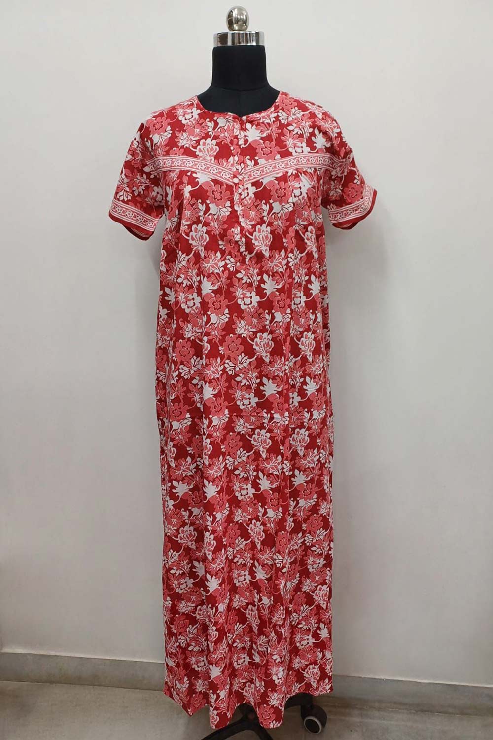Women's Nighty Cotton Blend Full Length Printed Night Dress Comfortable Sleepwear for Women - 531D