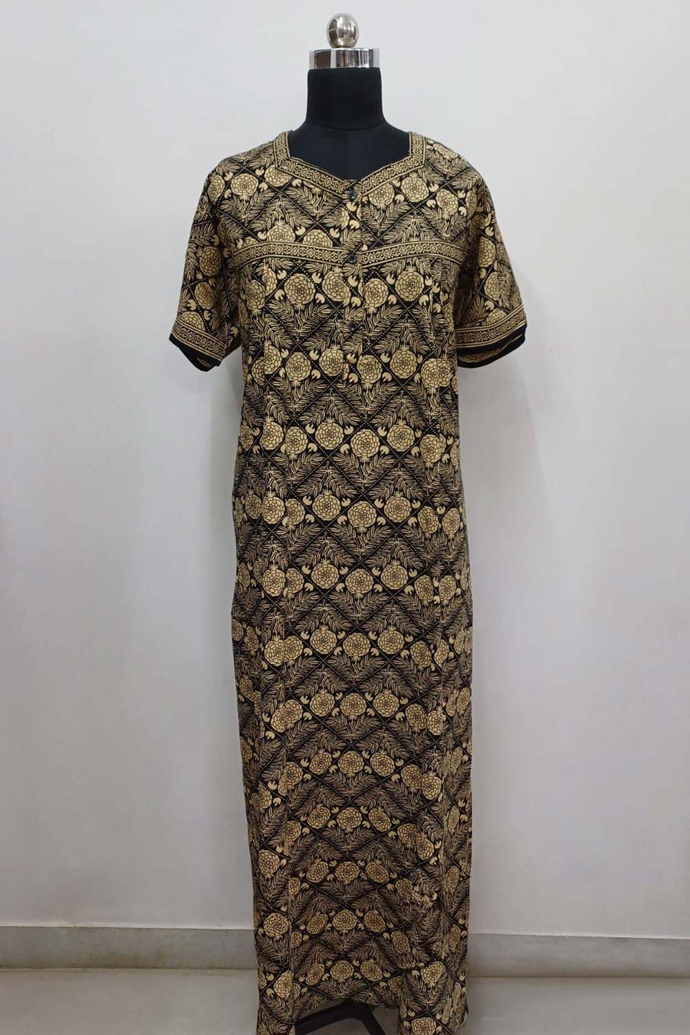 Women's Nighty Cotton Blend Full Length Printed Night Dress Comfortable Sleepwear for Women - 524B