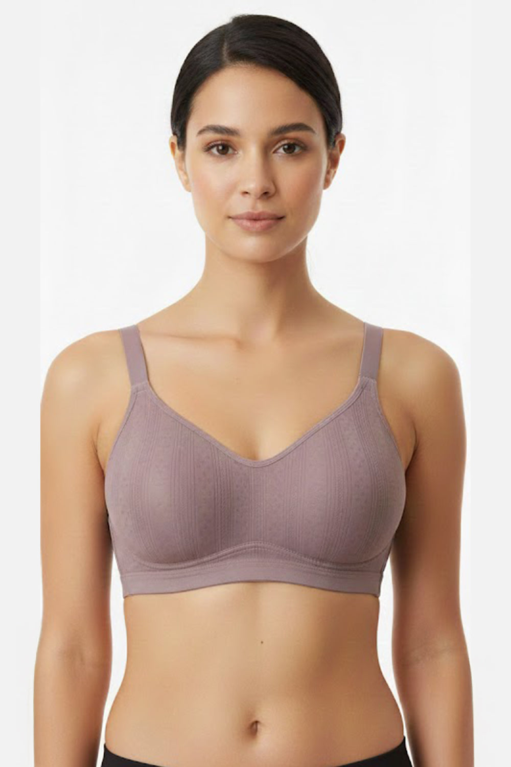 Women's Padded Cotton-Blend Bra – Medium Coverage, Seamless & Sweat-Absorbent Comfort - 7830
