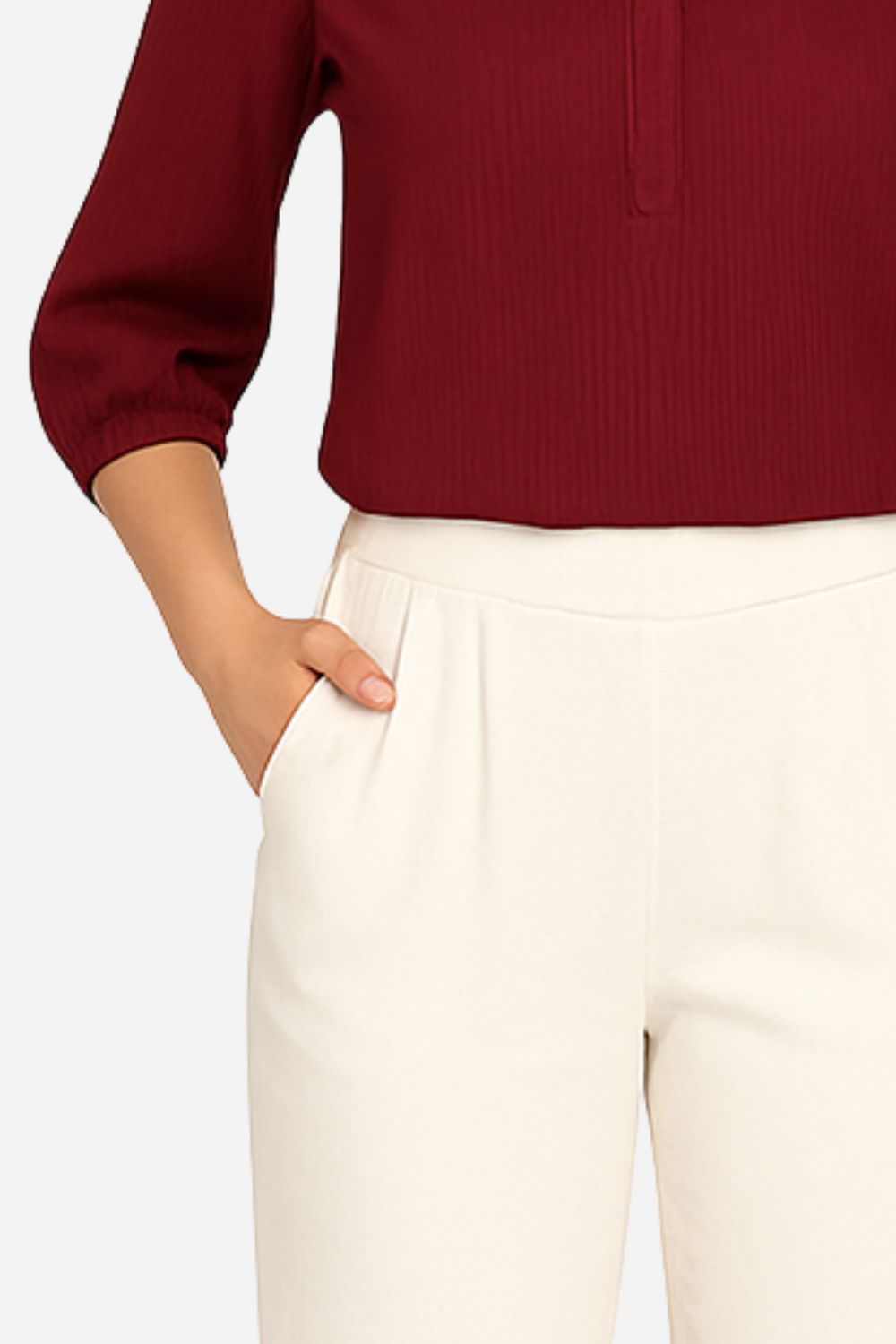 Women’s Straight Lycra Plain Pants | Stretchable Western Wear Trouser - LCPT