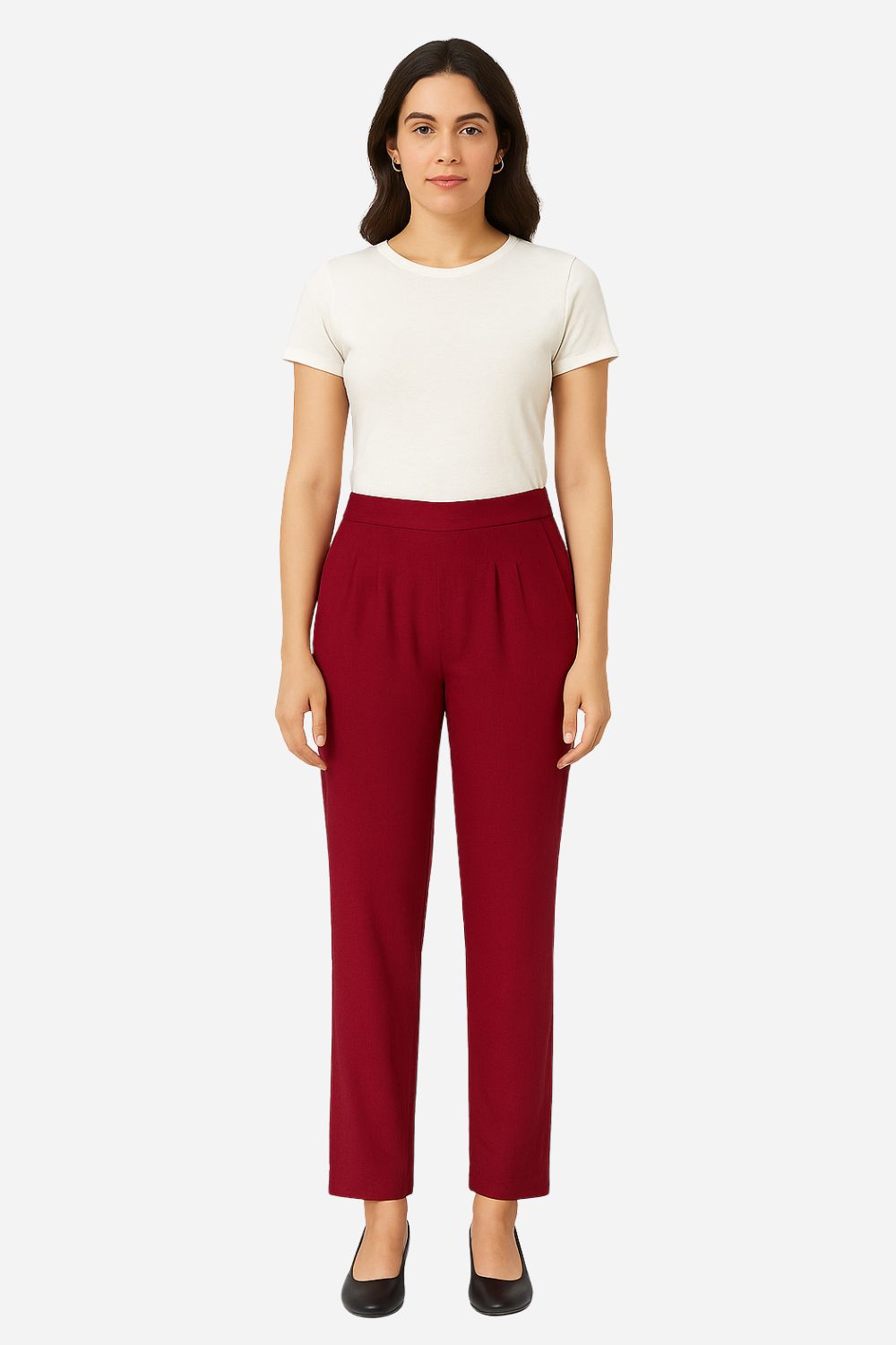 Women’s Straight Lycra Plain Pants | Stretchable Western Wear Trouser - LCPT