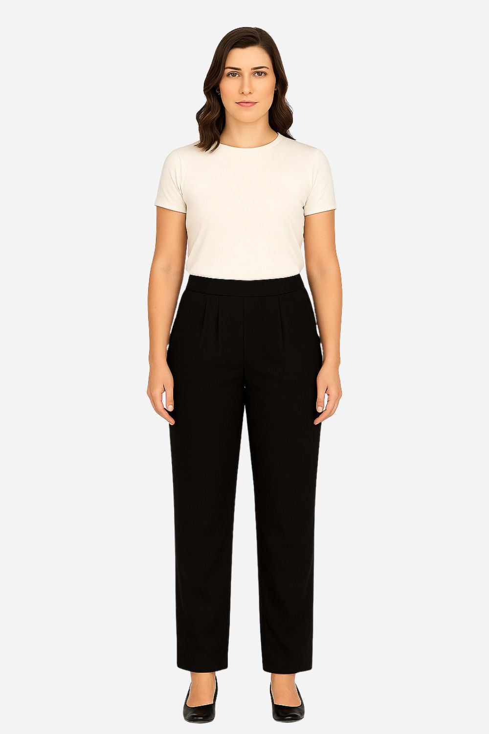 Women’s Straight Lycra Plain Pants | Stretchable Western Wear Trouser - LCPT