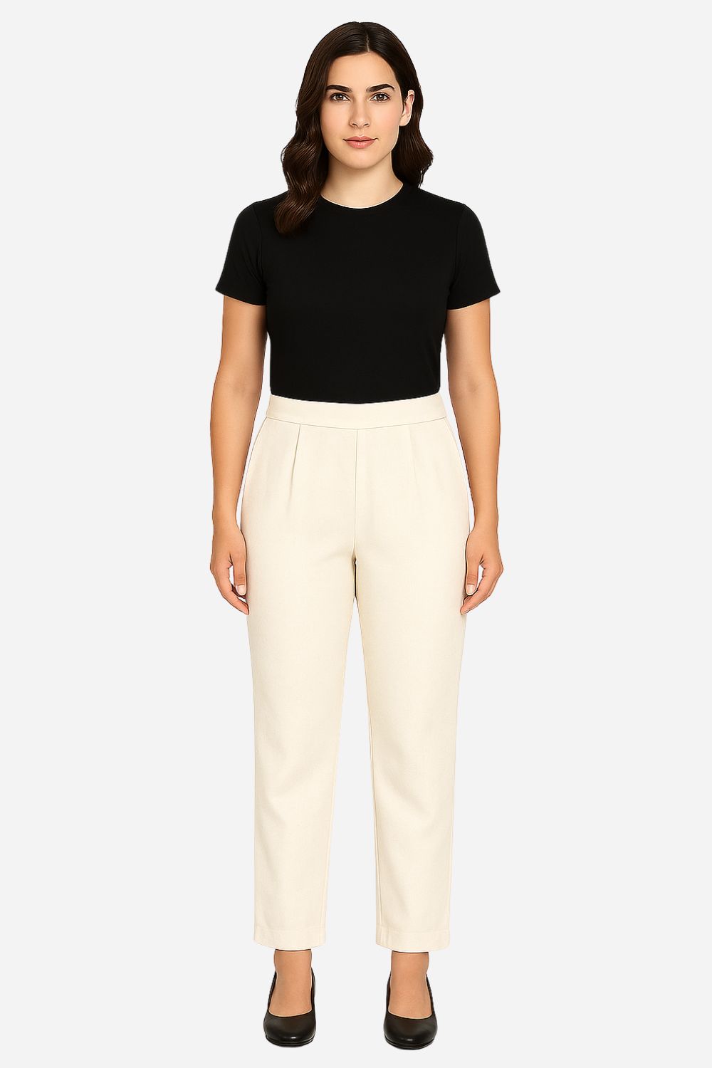 Women’s Straight Lycra Plain Pants | Stretchable Western Wear Trouser - LCPT