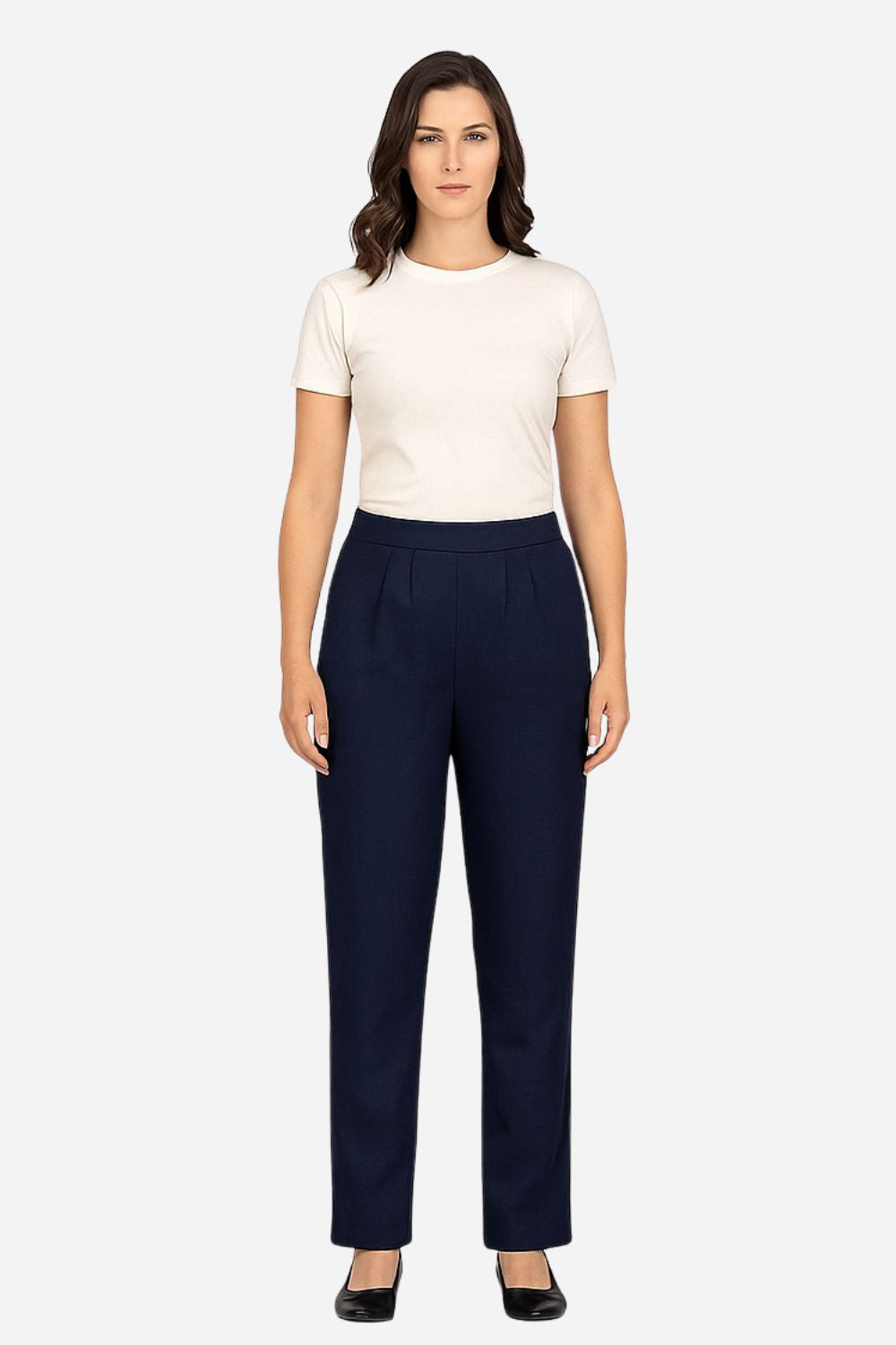 Women’s Straight Lycra Plain Pants | Stretchable Western Wear Trouser - LCPT