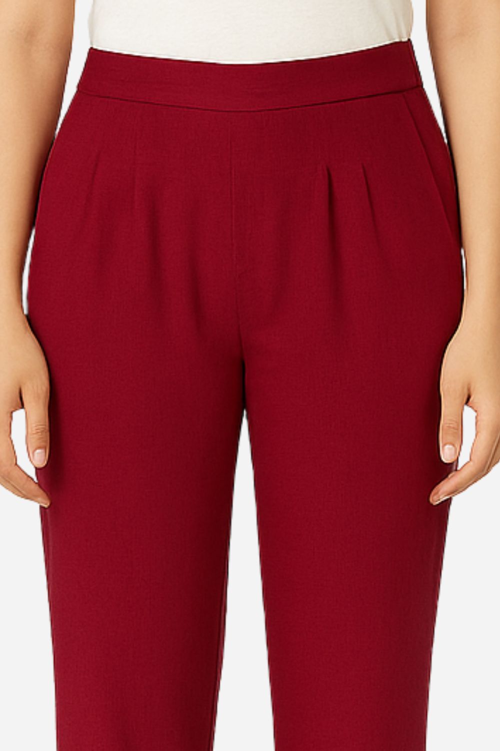 Women’s Straight Lycra Plain Pants | Stretchable Western Wear Trouser - LCPT