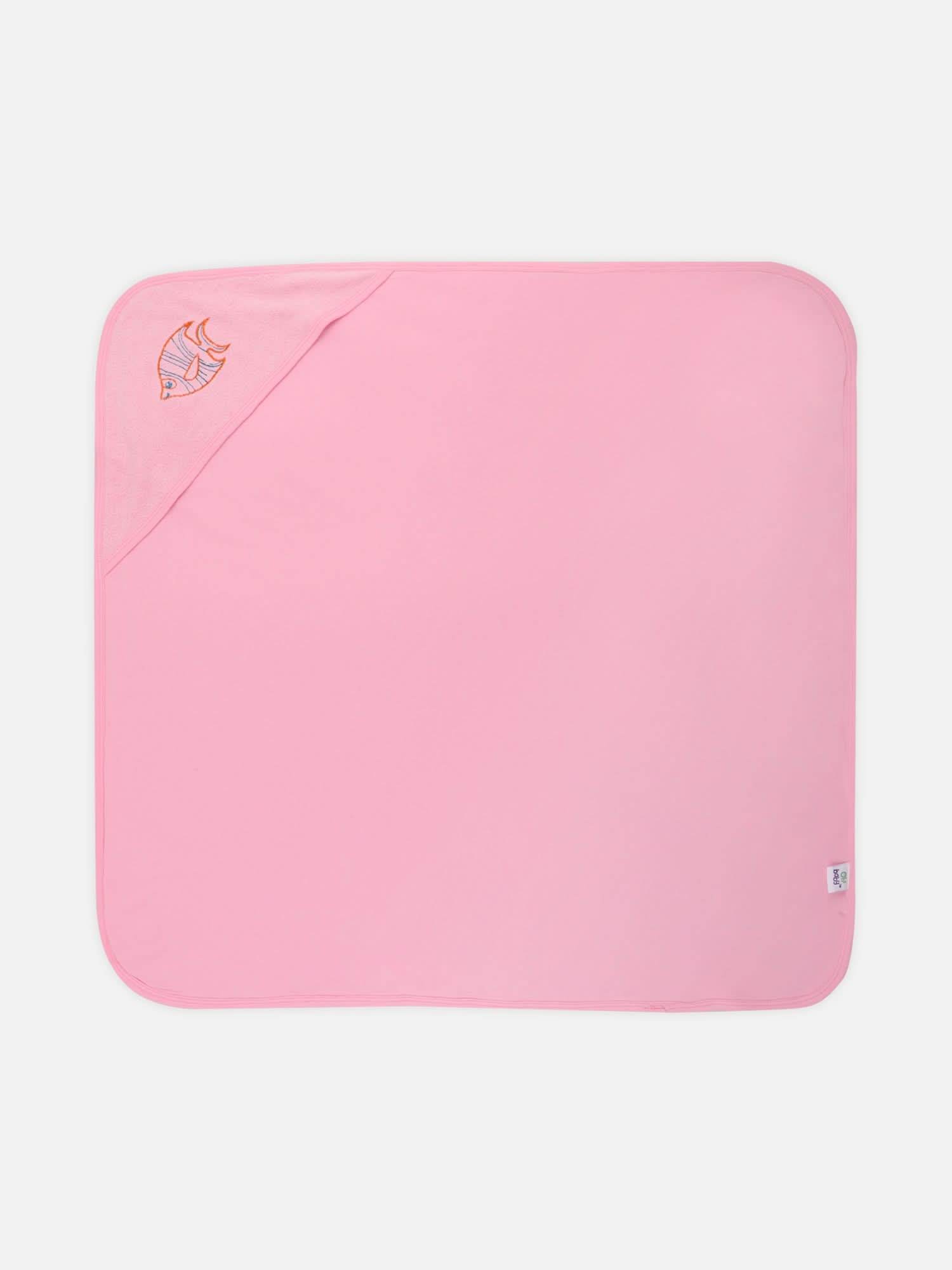 Oh Baby Plain Embroidery Carry Towel Baby Pink - Htpr - Naidu Hall Family Store