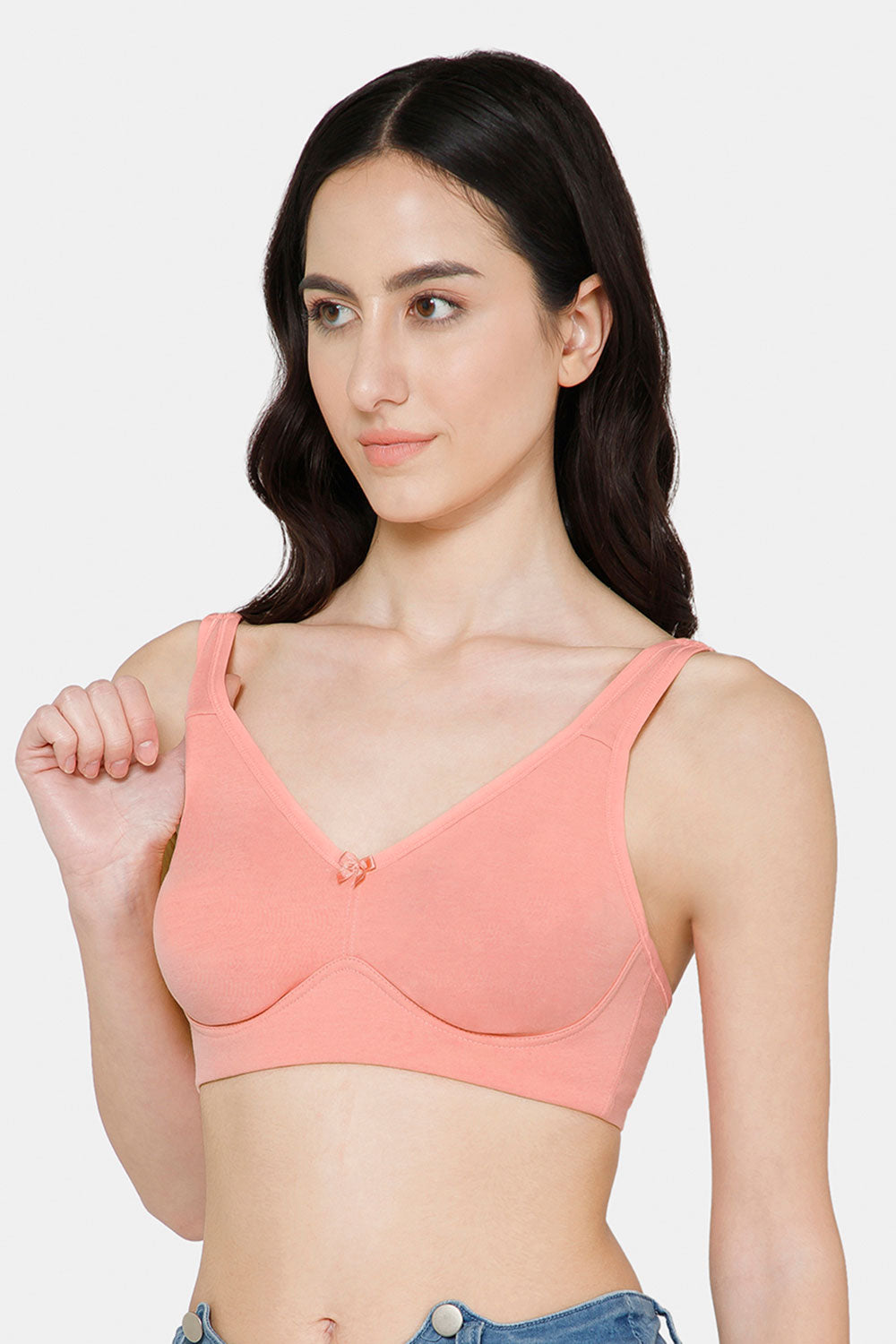 High Coverage Non-Wired Non-Padded Back Closure Intimacy T-Shirt Bra - Pastel Shades - DEFT