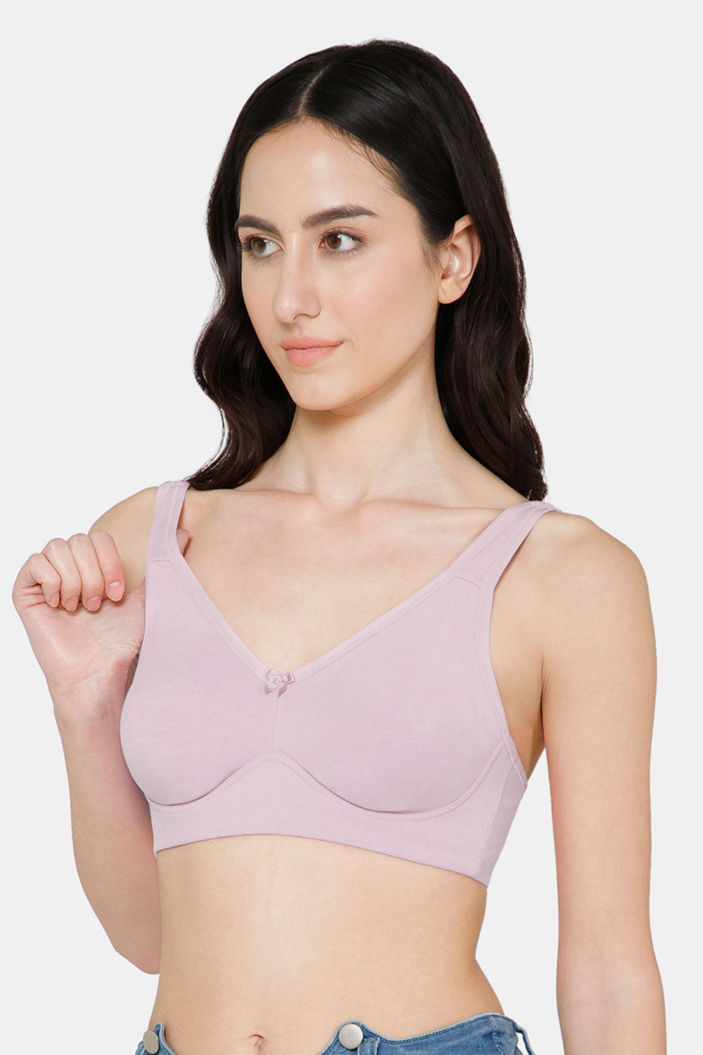 High Coverage Non-Wired Non-Padded Back Closure Intimacy T-Shirt Bra - Pastel Shades - DEFT
