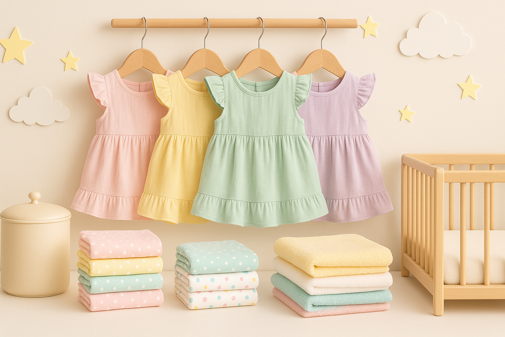 donot use kajal images and all. use only infant dress, thuli and diapers, towels and beds.