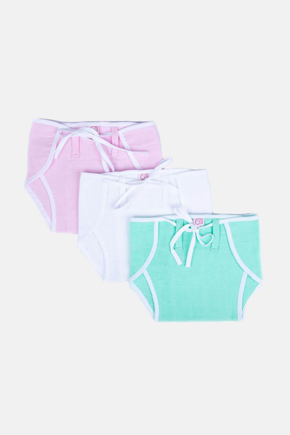 Oh Baby - 3 Piece Set Of Tie Up Cloth Diaper - Reusable and Quick dry - K3PP - Naidu Hall Family Store