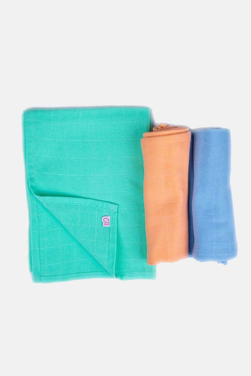 Oh Baby - 3 Piece Set Of Solid Towels - S3PP, Reusable And Quick Dry Cotton Nappies - Naidu Hall Family Store
