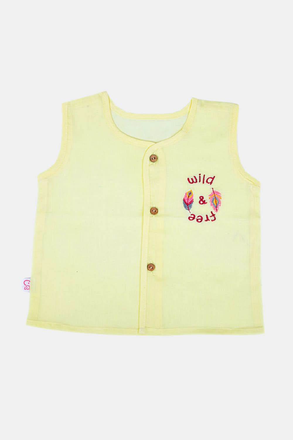 Oh Baby Wild Free Cotton Sleeveless Shirt with Front Button Opening - PV01 - Naidu Hall Family Store