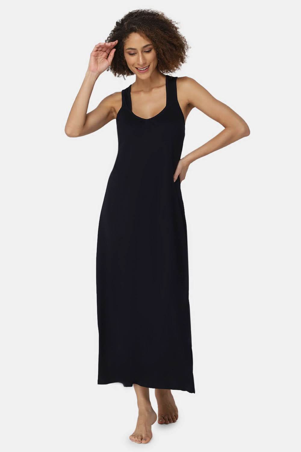 Intimacy Sleeveless Full-Length Night Slip | Ultra-Soft Cotton Comfort for All Seasons - Naidu Hall Family Store