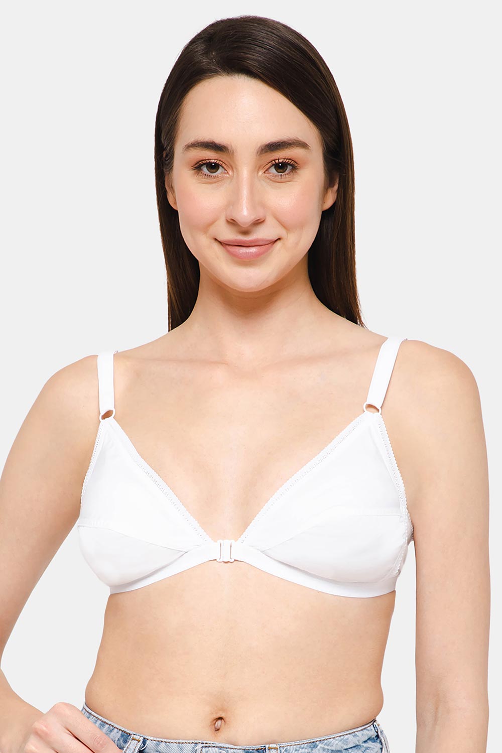 Womens Non Padded Non Wired Front Open Bra