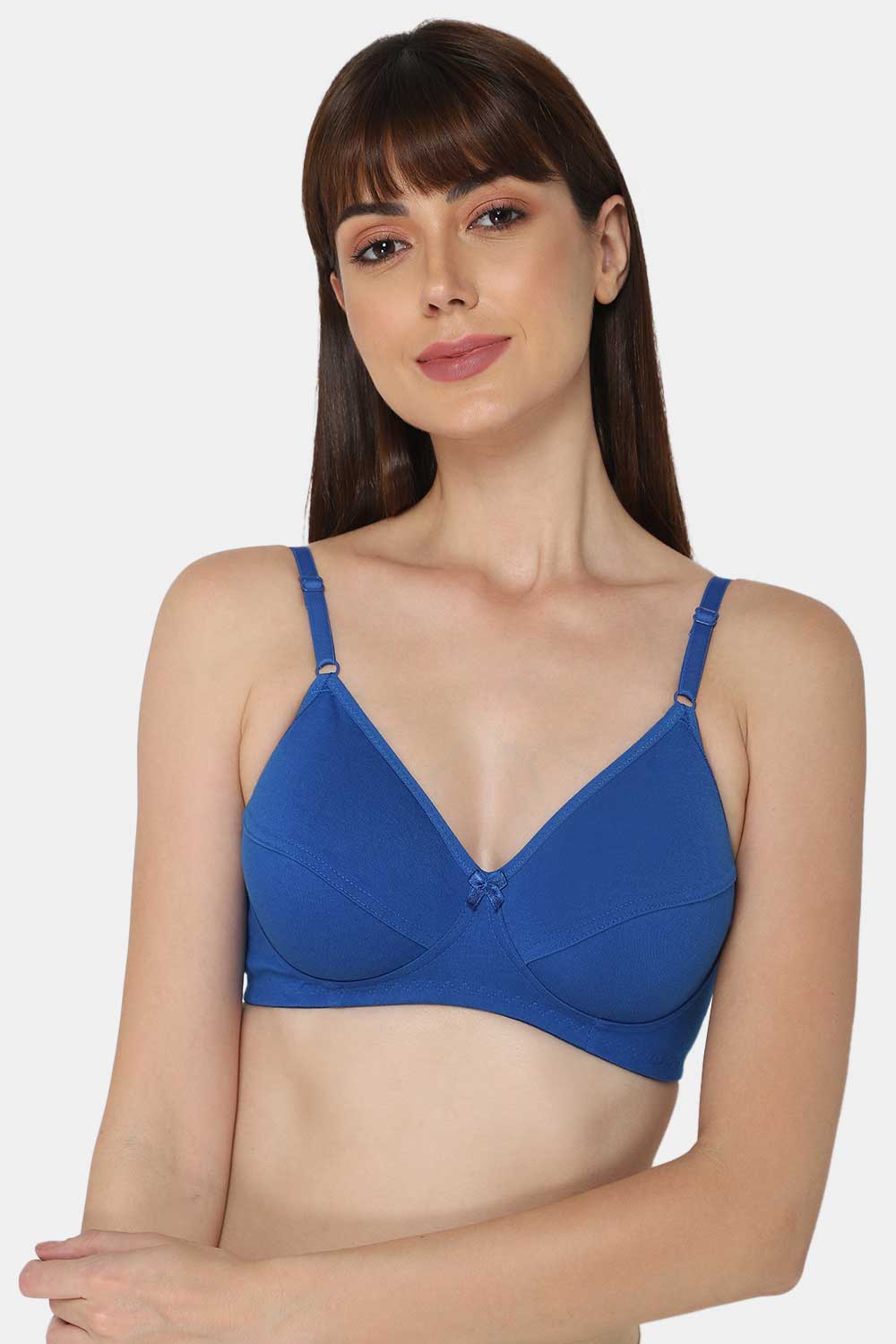 Plain Non-Padded Blue Ladies Cotton Bra, For Daily Wear, Size: 28