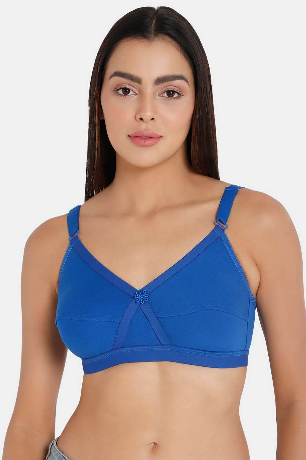 Full Coverage Non-Wired Non-Padded Back Closure Intimacy Blue Shade Brasserie - KRISS KROSS - Naidu Hall Family Store