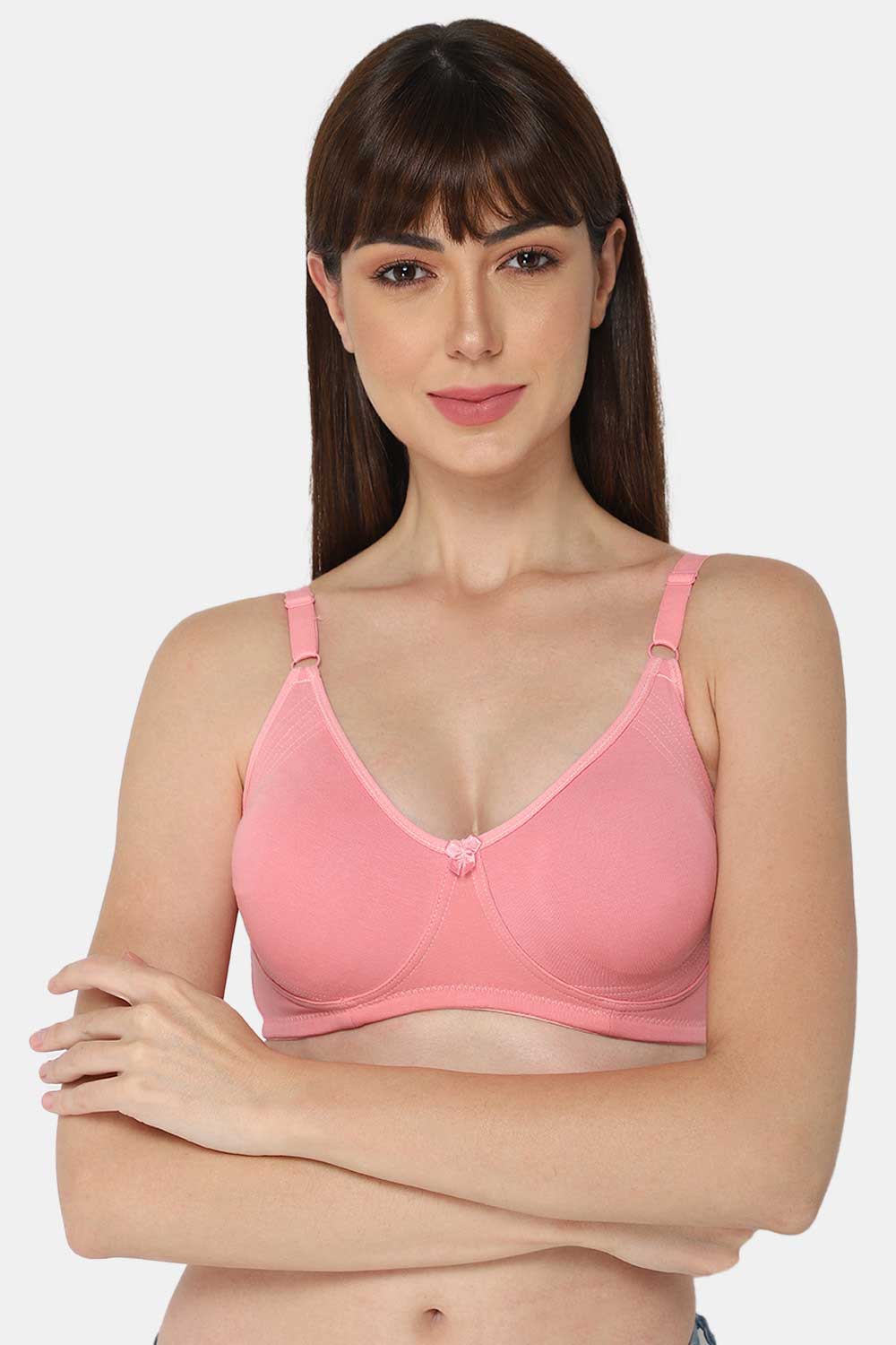 Full Coverage Non Padded Pink Color Bra