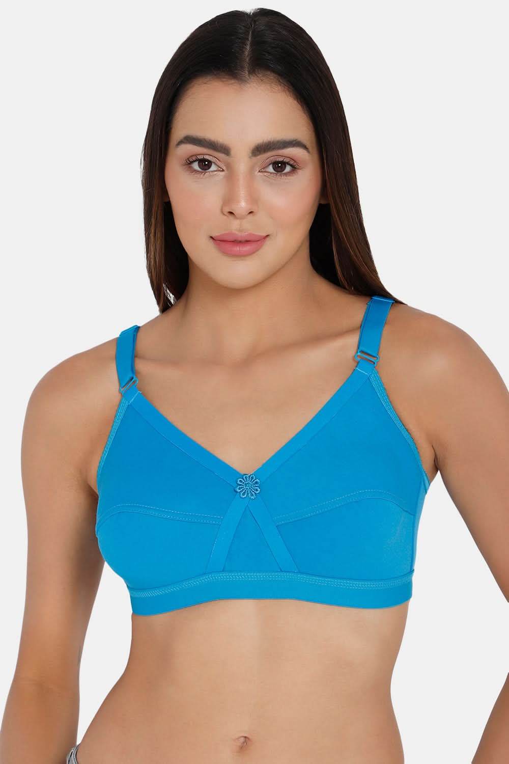 Full Coverage Non-Wired Non-Padded Back Closure Intimacy Blue Shade Brasserie - KRISS KROSS - Naidu Hall Family Store