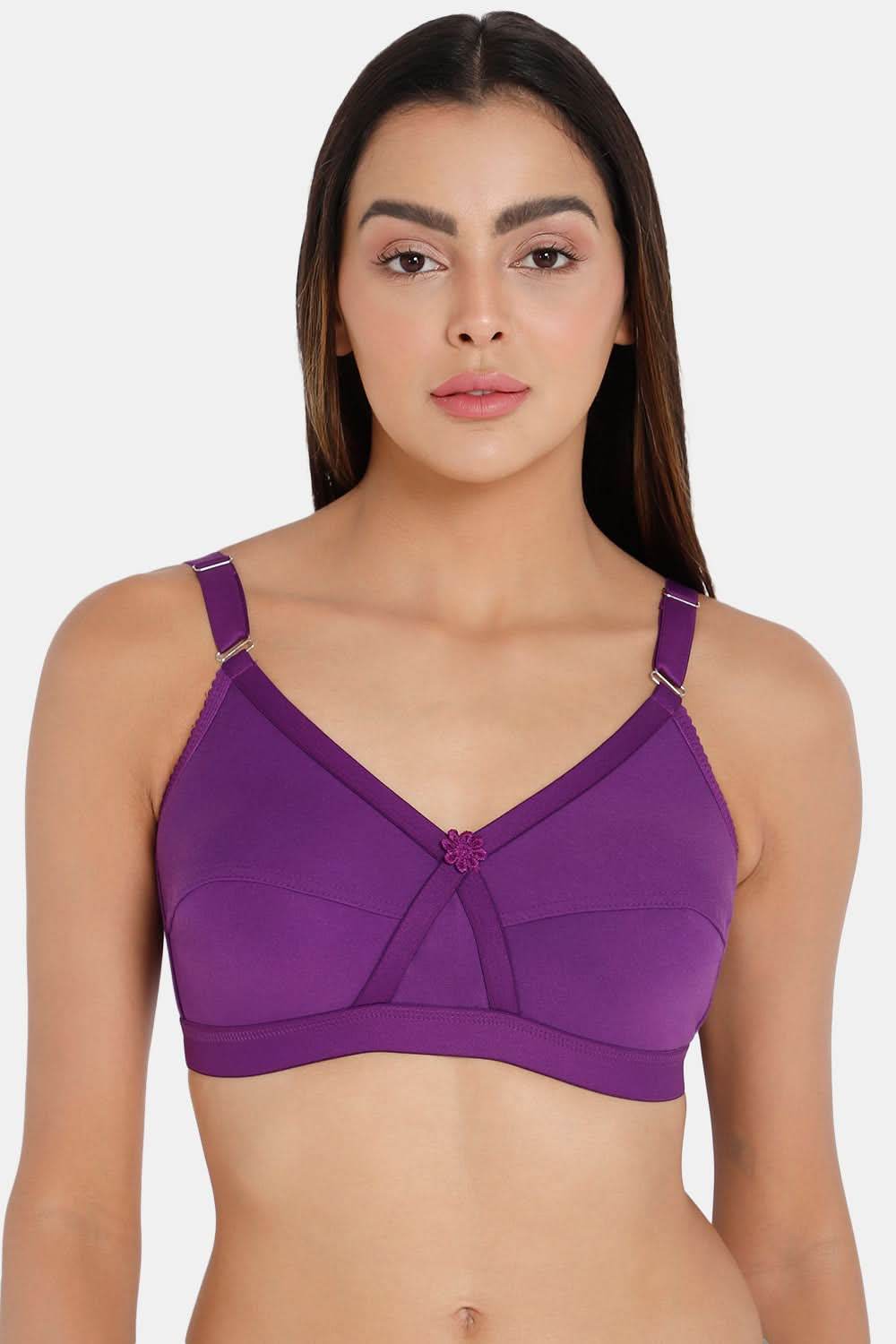 Intimacy Full Coverage Non-Wired Non-Padded Everyday Bra - Kriss Kross - Purple - Naidu Hall Family Store
