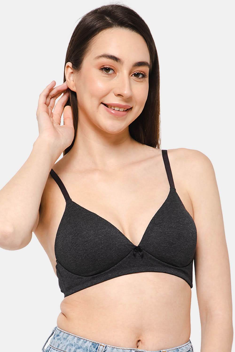 Intimacy Low Coverage Padded Non-Wired Plunge Bra with Smoother Back Panel – SF01 - Naidu Hall Family Store