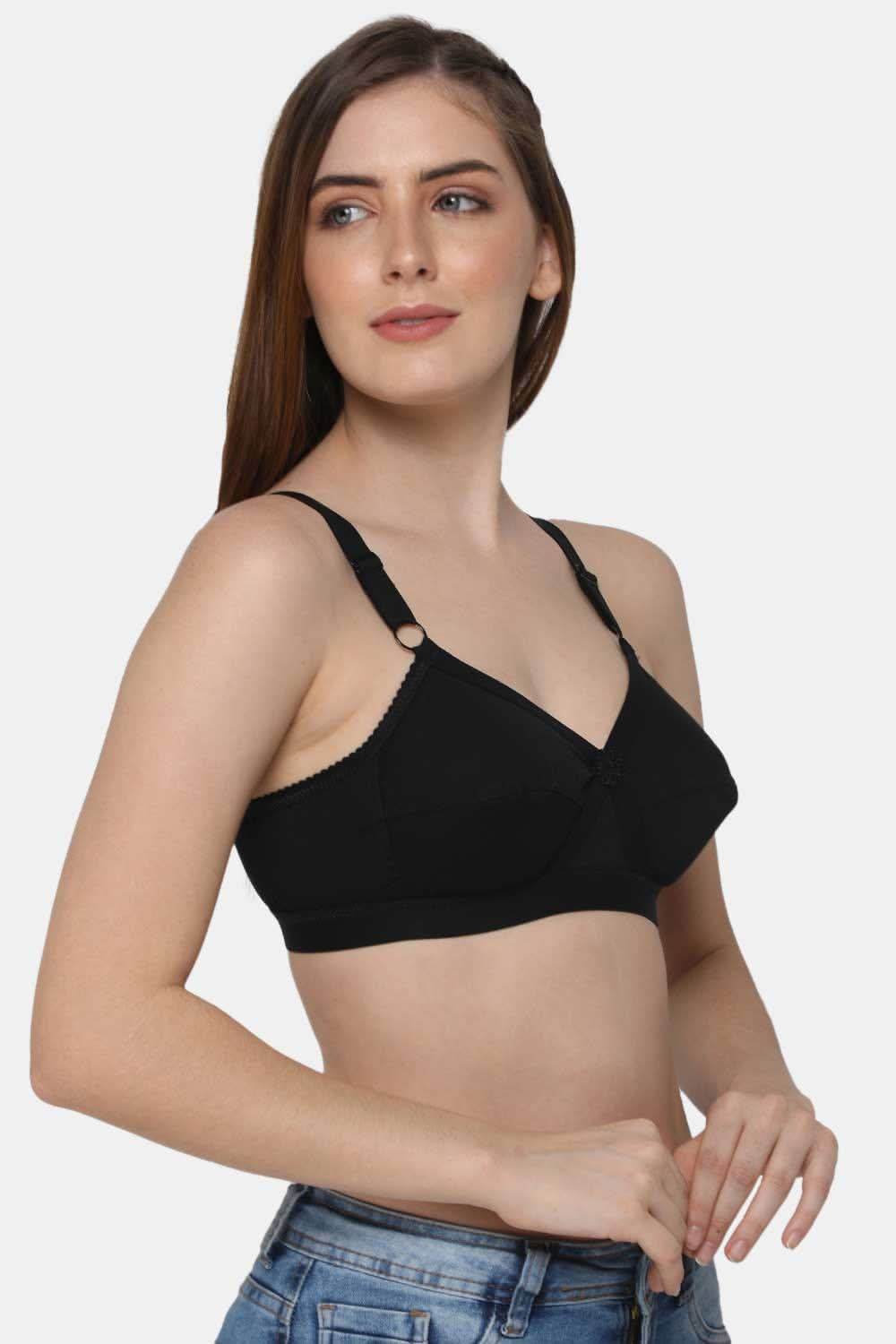 Everyday Cotton Full-Figure High Coverage Intimacy Bra - Black - Naidu Hall Family Store