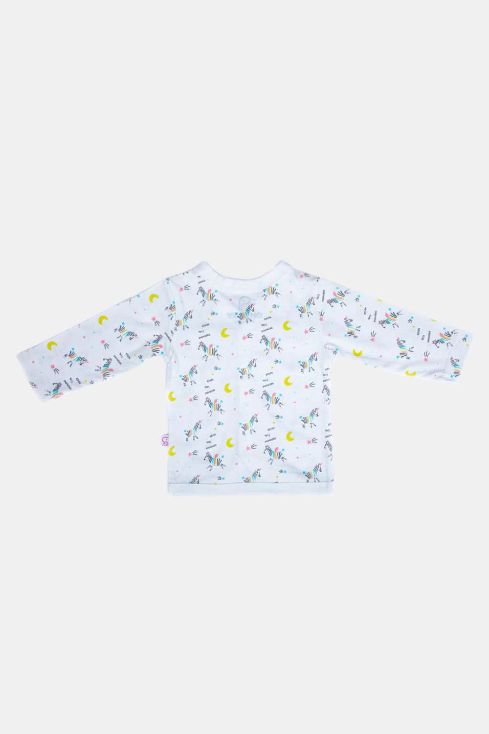 Oh Baby Zeebra Print V- Neck Full Sleeve - FS01 Size 0m-3m Color Off White