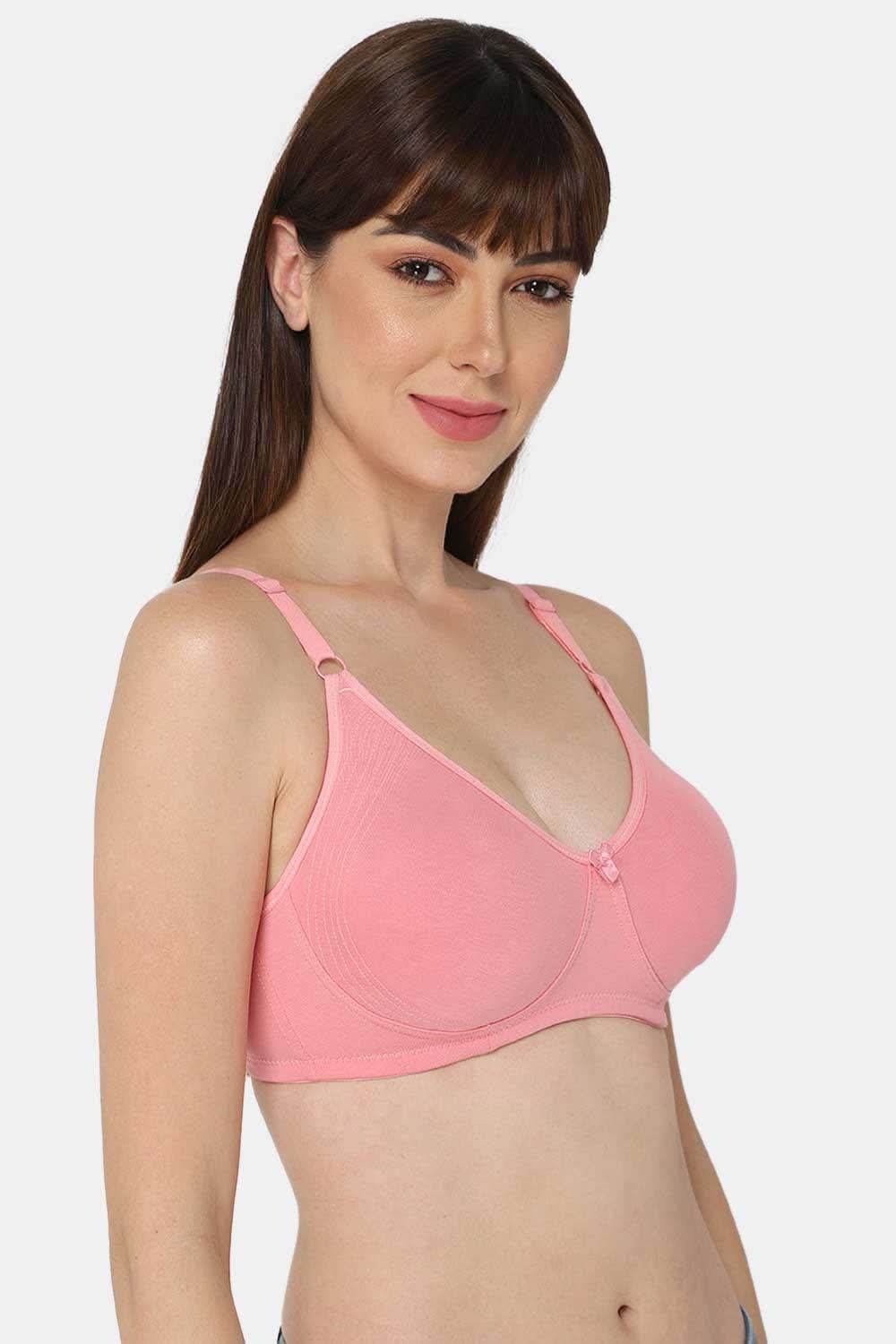 Full Coverage Non-Padded Non-Wired Intimacy T-Shirt Saree Bra - ES02 - Pink Shade - Naidu Hall Family Store