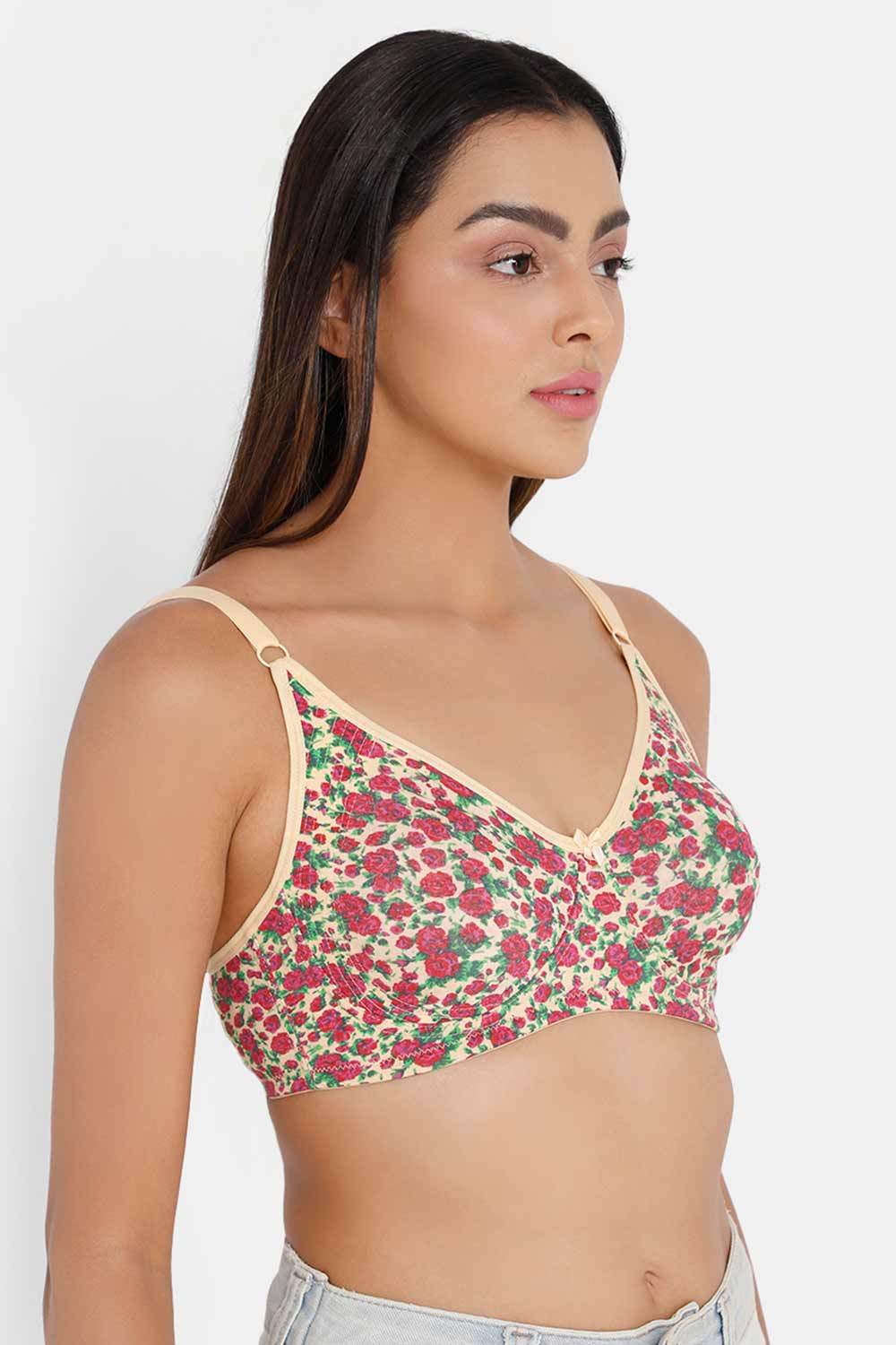 High Coverage Non-Padded Non-Wired Intimacy T-Shirt Saree Bra - ES02 - Prints - Naidu Hall Family Store