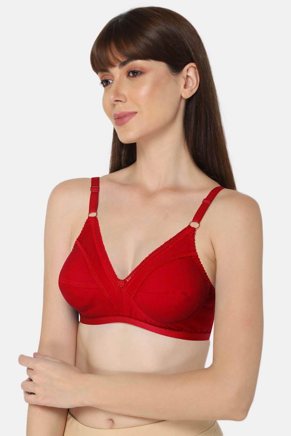 Naidu Hall Medium Coverage Non-Wired Non-Padded Cut and Sew type-Naturalle Cotton Saree Bra - Naidu Hall Family Store