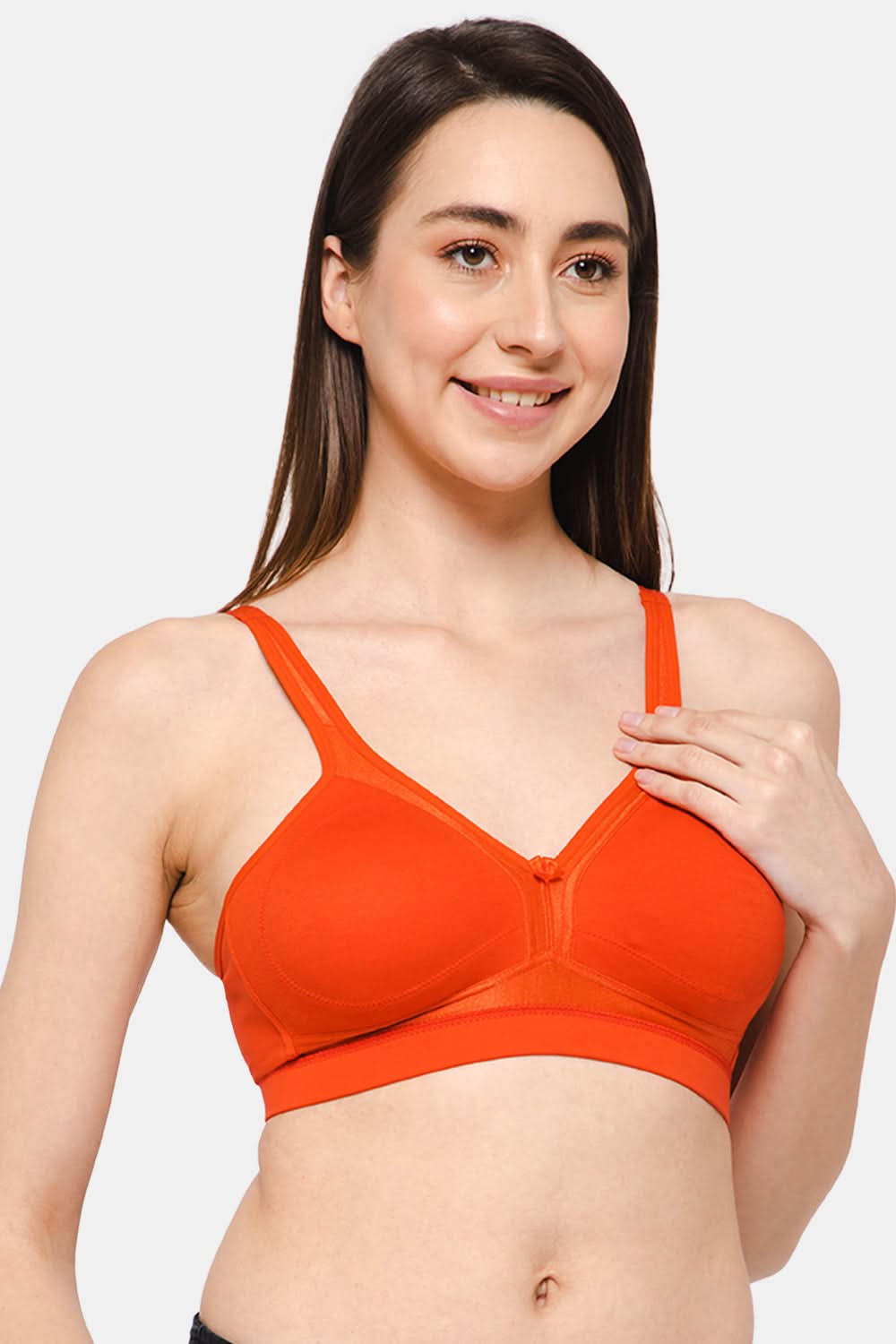 Intimacy Full Coverage Non-Padded Non-Wired T-Shirt Bra-Orange