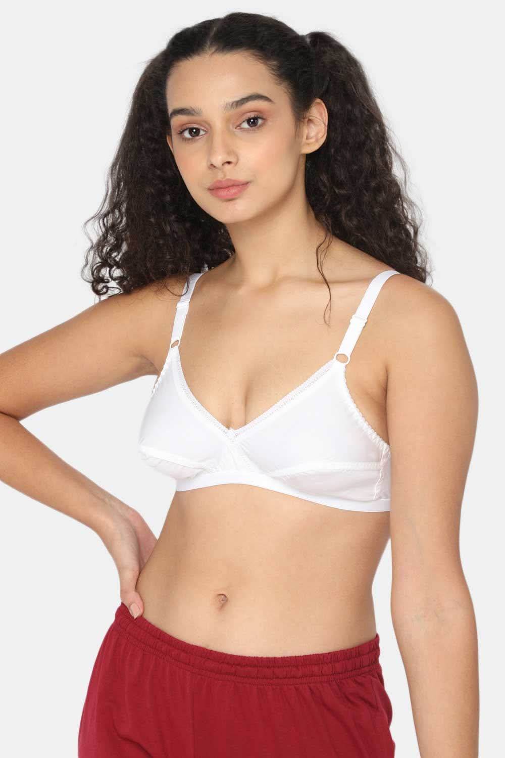 Naidu Hall Medium Coverage Non-Padded Broad & Adjustable Straps Cotton Saree Bra - Lovable - Prime Shade - Naidu Hall Family Store
