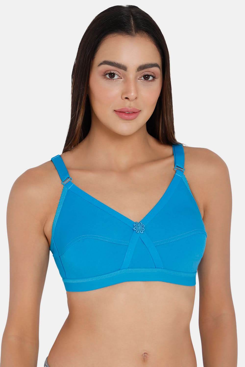 Full Coverage Non-Wired Non-Padded Back Closure Intimacy Blue Shade Brasserie - KRISS KROSS - Naidu Hall Family Store