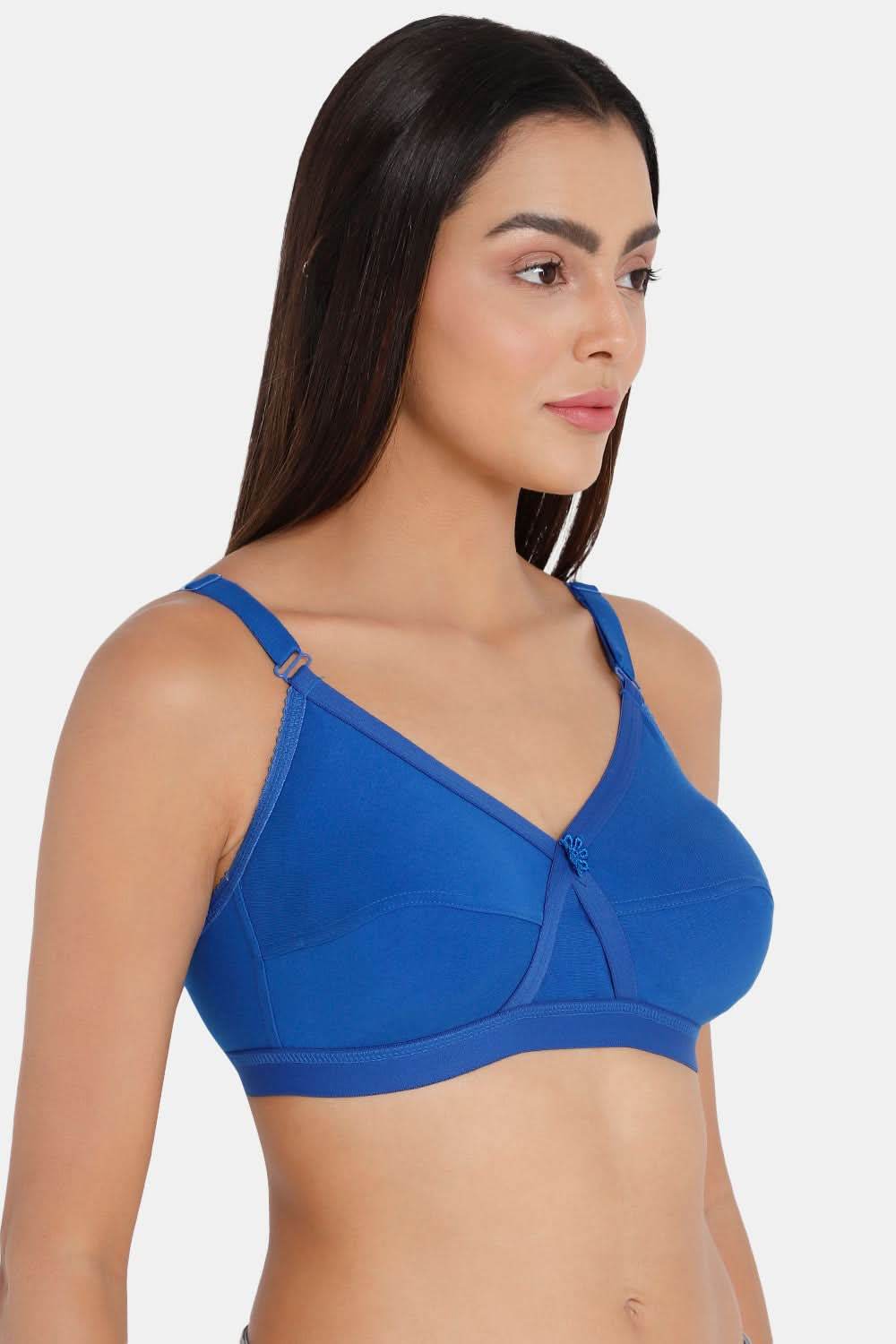 Full Coverage Non-Wired Non-Padded Back Closure Intimacy Blue Shade Brasserie - KRISS KROSS - Naidu Hall Family Store