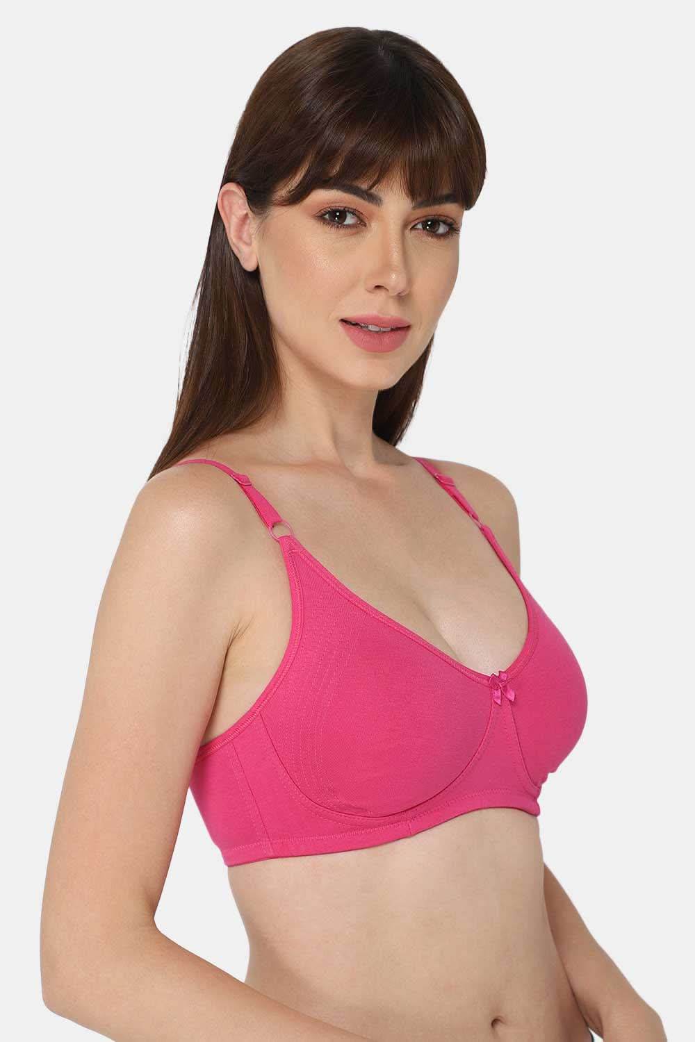 Full Coverage Non-Padded Non-Wired Intimacy T-Shirt Saree Bra - ES02 - Pink Shade - Naidu Hall Family Store