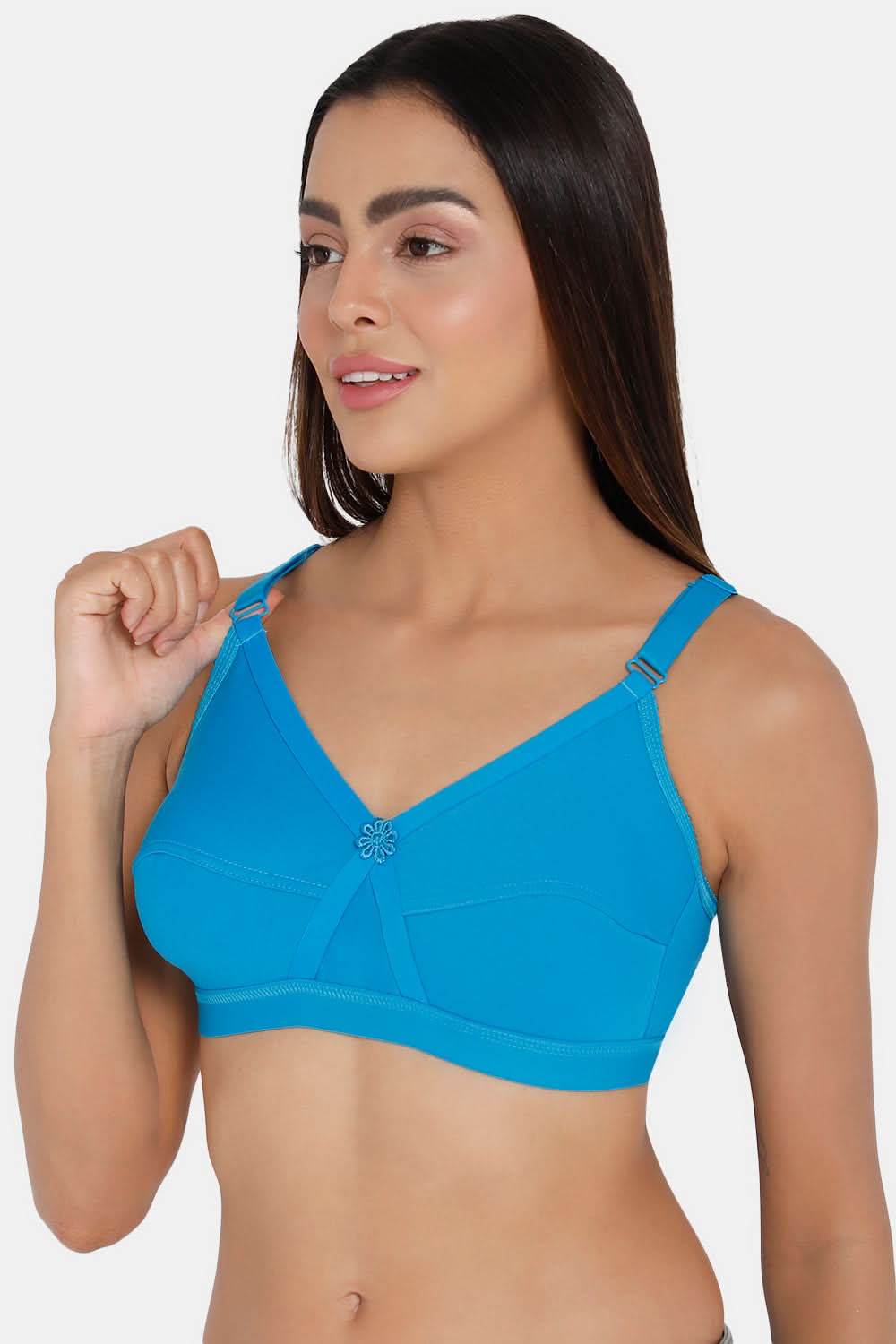 Full Coverage Non-Wired Non-Padded Back Closure Intimacy Blue Shade Brasserie - KRISS KROSS - Naidu Hall Family Store