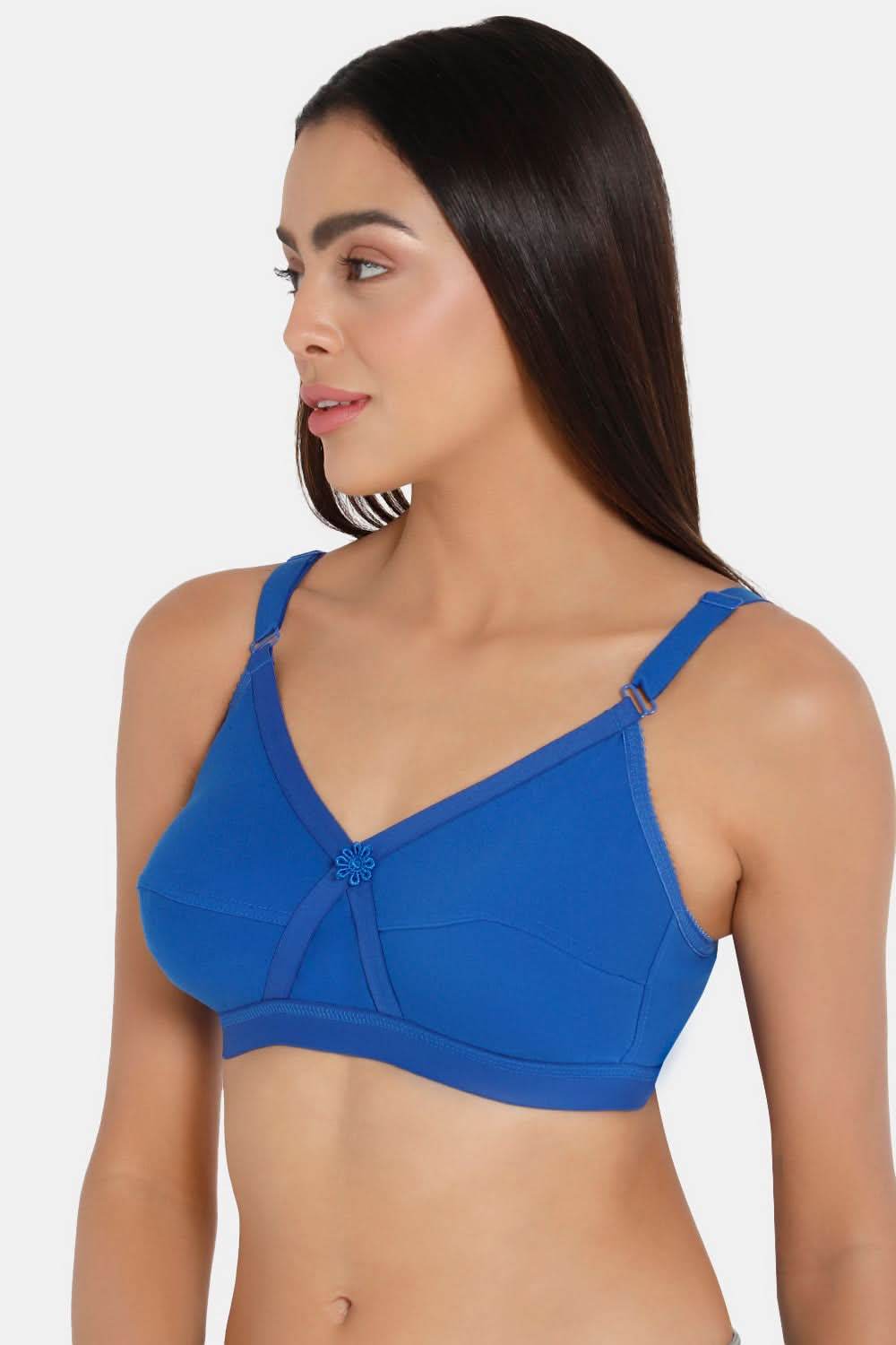 Full Coverage Non-Wired Non-Padded Back Closure Intimacy Blue Shade Brasserie - KRISS KROSS - Naidu Hall Family Store