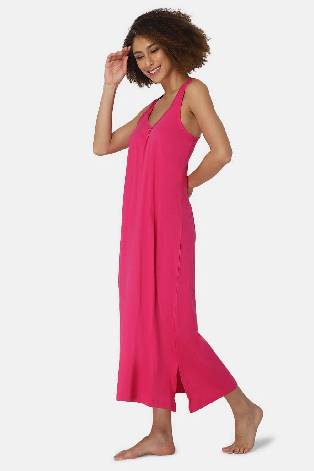 Intimacy Sleeveless Full-Length Night Slip | Ultra-Soft Cotton Comfort for All Seasons - Naidu Hall Family Store