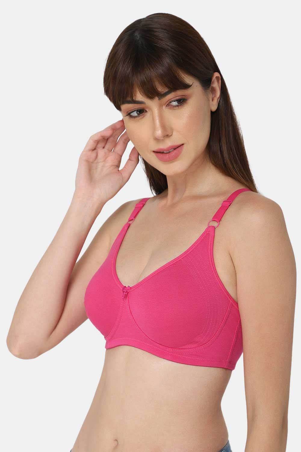 Full Coverage Non-Padded Non-Wired Intimacy T-Shirt Saree Bra - ES02 - Pink Shade - Naidu Hall Family Store