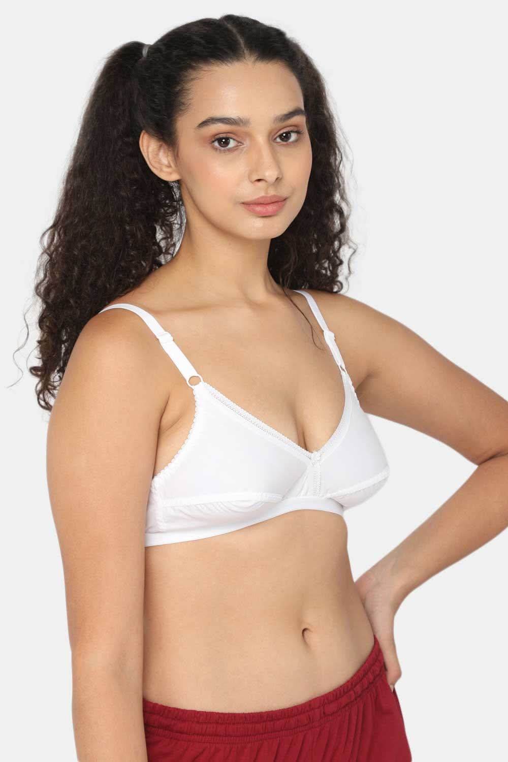 Naidu Hall Medium Coverage Non-Padded Broad & Adjustable Straps Cotton Saree Bra - Lovable - Prime Shade - Naidu Hall Family Store