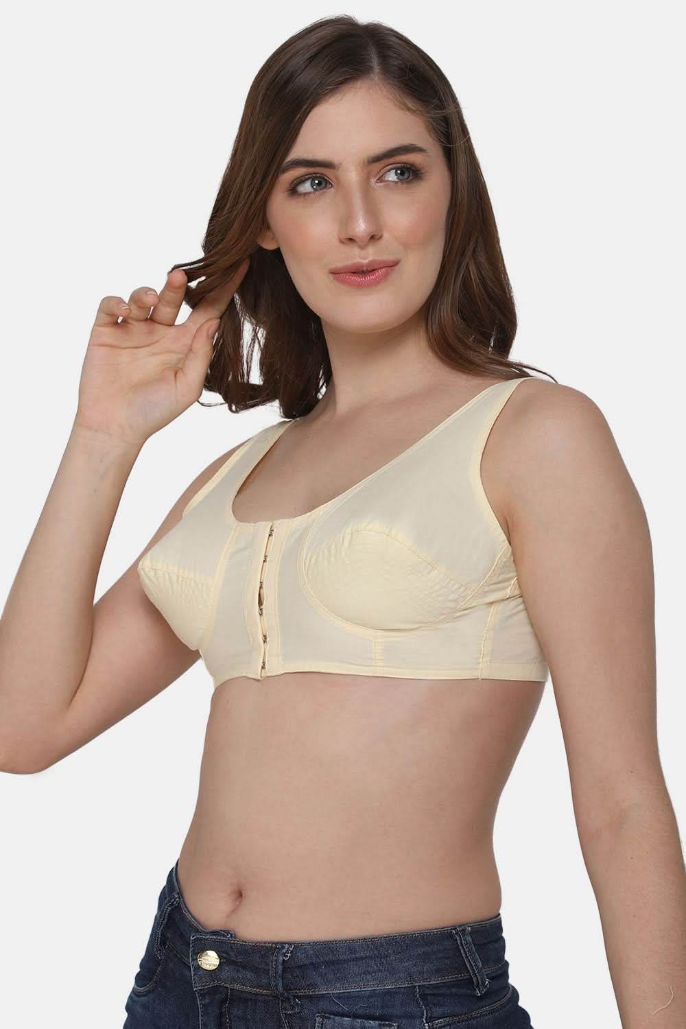 Naidu Hall High Coverage Non-Wired Non-Padded Front Open Cotton Saree Bra - NRPB - Naidu Hall Family Store