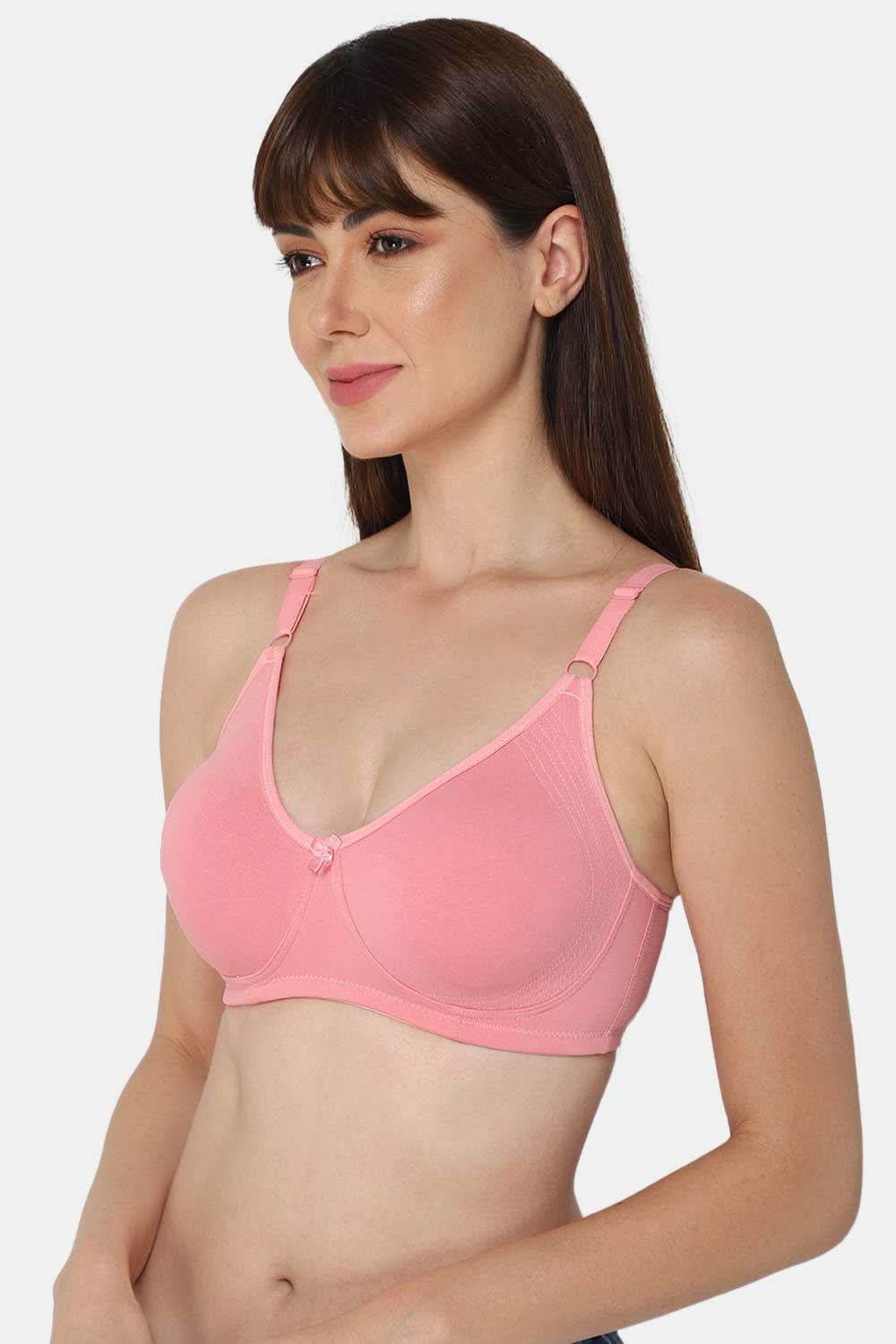 Full Coverage Non-Padded Non-Wired Intimacy T-Shirt Saree Bra - ES02 - Pink Shade - Naidu Hall Family Store