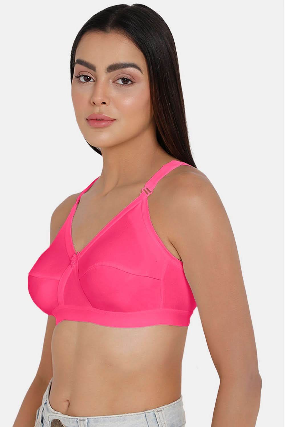 Full Coverage Non-Padded Non-Wired Intimacy Bra Pink Shade - KRISS KROSS - Naidu Hall Family Store