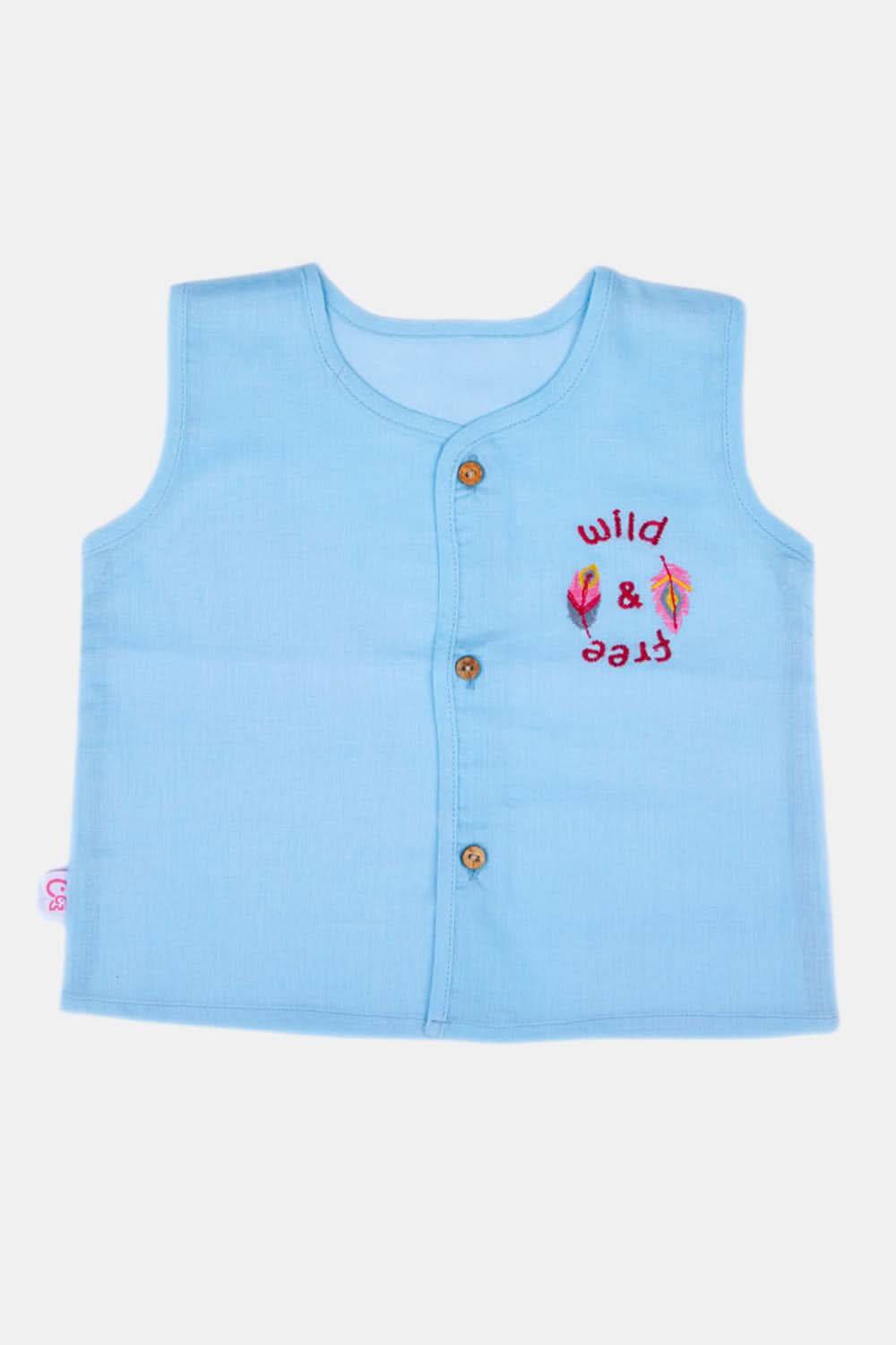 Oh Baby Wild Free Cotton Sleeveless Shirt with Front Button Opening - PV01 - Naidu Hall Family Store